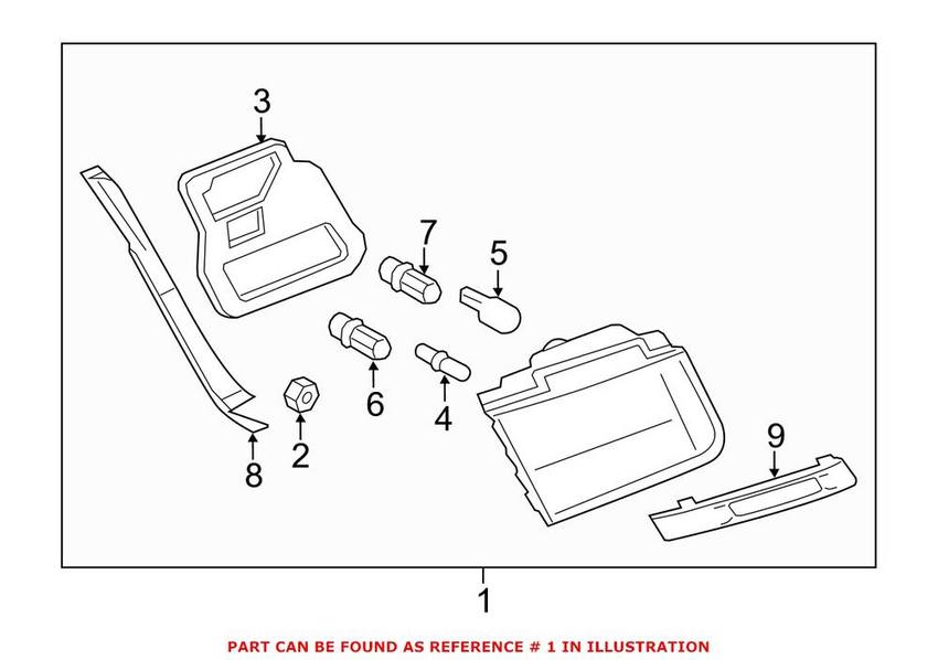 BMW Back Up Light Assembly - Rear Driver Left 63217182205